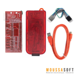 Vue arrière du programmateur Pickit3 pour microcontrôleurs PIC, Maroc