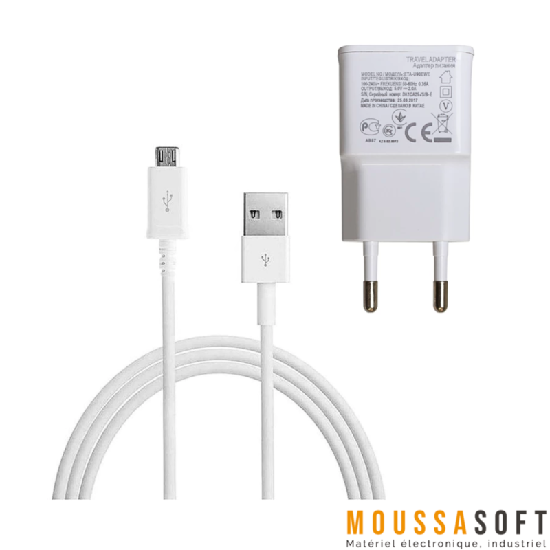 limentation 5V 10W pour appareils USB avec câble micro USB, Maroc