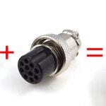 Vente CONNECTEUR MÉTALLIQUE 16MM DIAMÈTRE GX16-10PIN MÂLE FEMELLE au Maroc