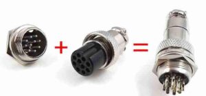 Vente CONNECTEUR MÉTALLIQUE 16MM DIAMÈTRE GX16-10PIN MÂLE FEMELLE au Maroc