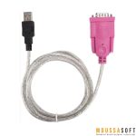 Adaptateur USB vers RS232 avec connecteur DB9 pour connexion d'appareils série à un ordinateur