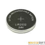 Batterie rechargeable Lithium LIR2032 3.6V pour appareils électroniques, Maroc