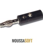 Fiche banane mâle 4 mm Noir