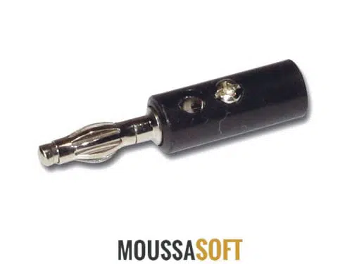 Fiche banane mâle 4 mm Noir