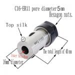 C16-ER11A-5MM Collet Extension de pince de serrage
