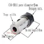 C16-ER11A-5MM Collet Extension de pince de serrage