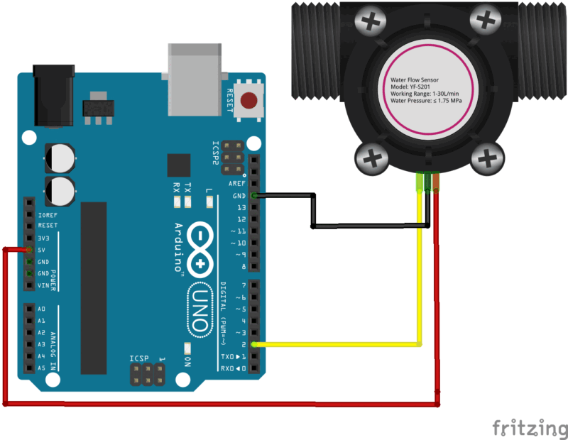 YF-S201 capteur de débit d'eau avec Arduino
