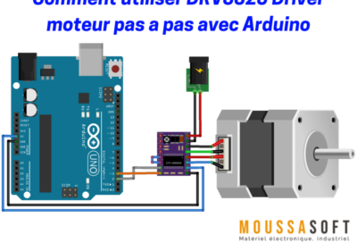Schéma de connexion DRV8825 Driver moteur pas a pas avec Arduino