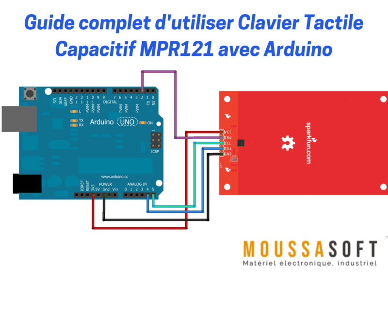Schéma de connexion de Clavier Tactile Capacitif MPR121 avec Arduino