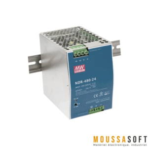 Alimentation 24V 20A NDR-480-24 MEAN WELL