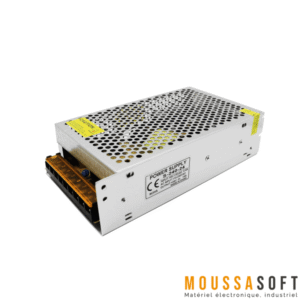 Alimentation ventilée 24V 10A 240W à découpage, adaptée aux projets électroniques nécessitant une puissance stable.