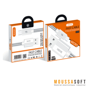 Câble Micro USB 1.2M 3.1A DINEX Maroc