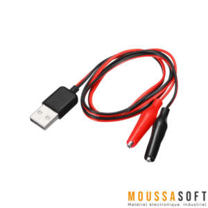 Câble USB mâle vers fiche crocodile de 60CM, pour applications de test et connexion pratique, Maroc