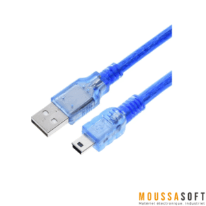 Câble USB Mini 30CM pour Arduino Nano – Connexion Fiable, Maroc