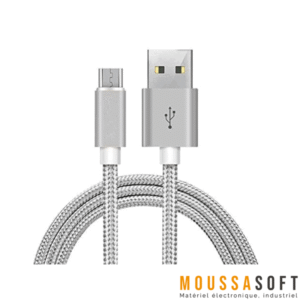 Câble USB vers Micro USB 1.5m - Transfert de données rapide 480 Mbps, Maroc