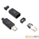 Connecteur Micro USB Mâle 5 Broches DIY Alimentation USB