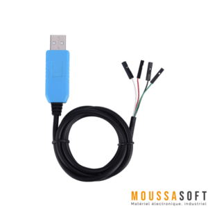 Convertisseur USB vers RS232 PL2303TA pour périphériques série et anciens GPS, Maroc.