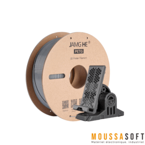 Filament PETG JAMG HE 1.75mm Gris enroulé sur une bobine Maroc.