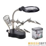 Troisième main pour soudure avec loupe 35X/12X et lampe à 2 LED, Maroc