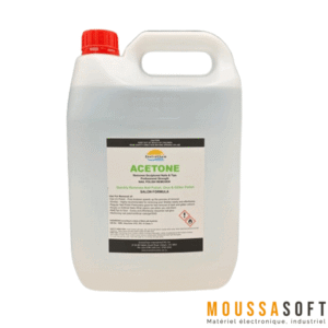 Acétone 99 % 5L contenance 5L pour nettoyage et dégraissage au Maroc.
