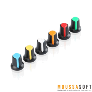 Boutons de potentiomètre rotatif colorés 6mm, Maroc