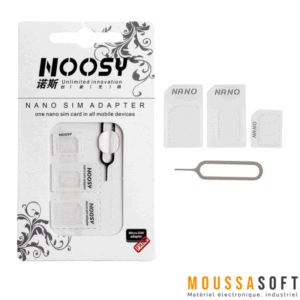 Adaptateur Nano SIM NOOSY, Kit 3 en 1, Maroc