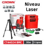 Niveau Laser Vert 4 Lignes Trépied Crown CT44024