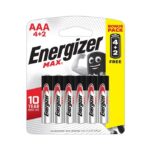 PACK PILES AAA E92 MAX ENERGIZER 4+2