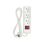 Bloc multiprises 3 postes câble 1,5 m blanc