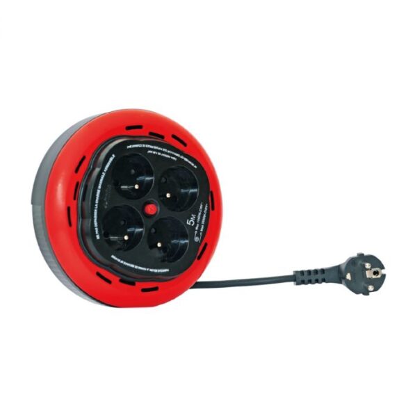 Enrouleur Câble Domestique 5m 4 Prises