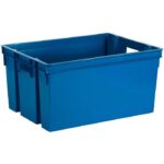Bac Rangement Manutention 50L Plastique Bleu