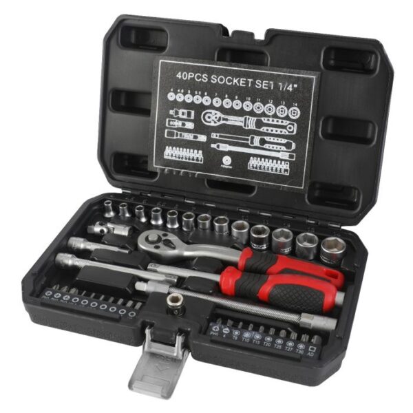 Douille 40 pièces carré 1/4 avec embouts ELGTOOLS