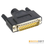 Connecteur DB25 mâle et coque en plastique