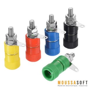 Connecteur Embase pour Fiche Banane Femelle 4mm - Montage sur Châssis